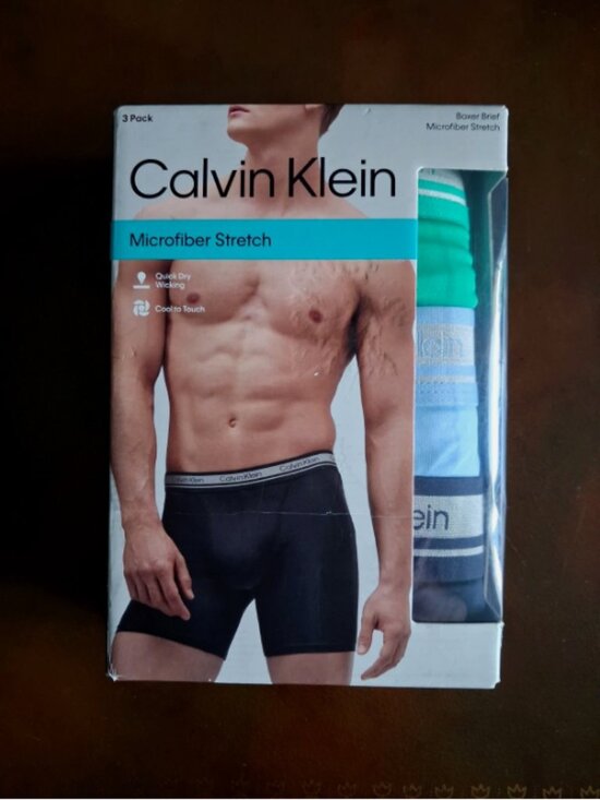 Calvin Klein Other - Calvin Klein Mens Boxer Briefs size L Microfiber Stretch 3-Pack Logo Waistband